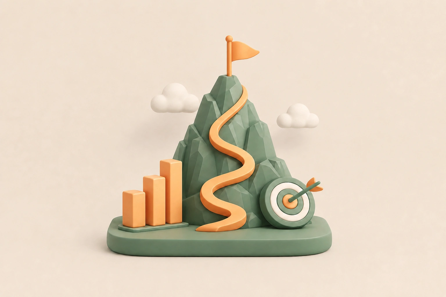 Growth strategy mountain illustration